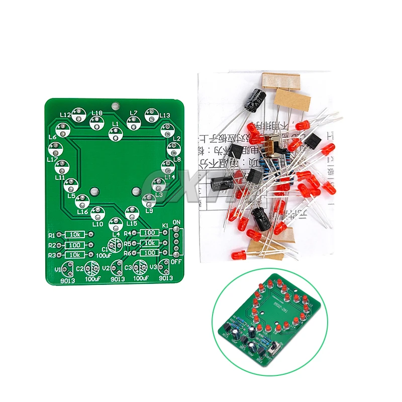 LED 하트 모양 워터 램프 키트, DIY 부품, 전자 교육 훈련, 용접 메이커, 생산 조립
