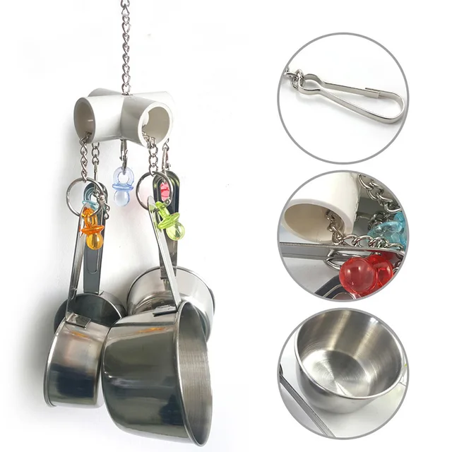 Stainless Steel 4 Pots String Parrot Chewing Toys The Great Big Store
