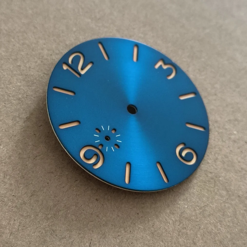 Watch parts Watch dial 39mm Sandwich blue dial Thickness 0.8mm Suitable for ST3600 ETA6497 movement Green luminous