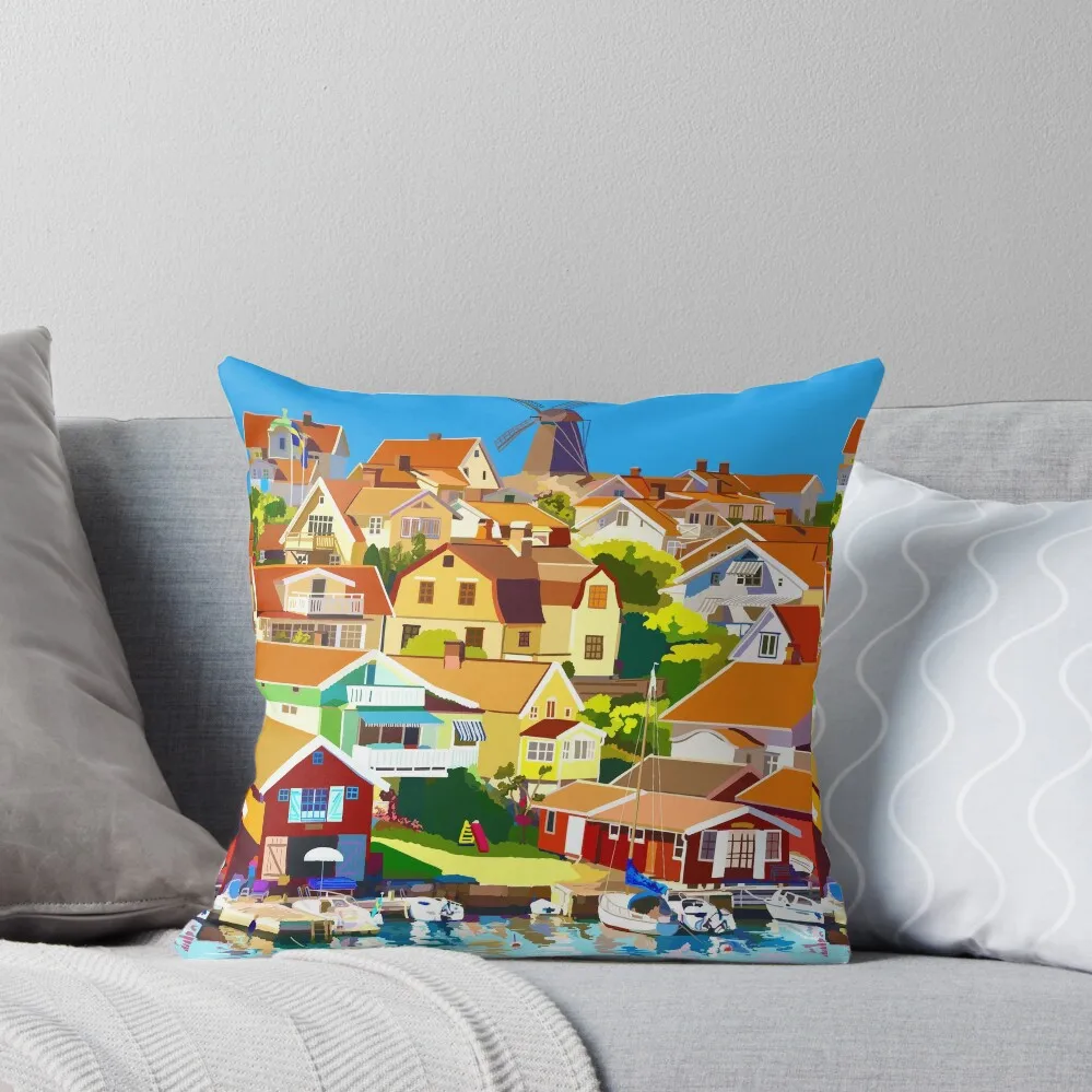 

Fiskebckskil Swedish Fishing Village Throw Pillow pillows decor home Sofa Cushions Covers Cushion Cover Set