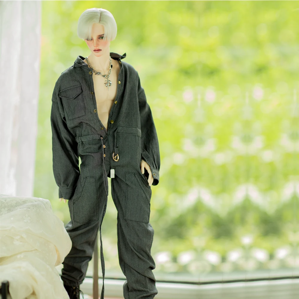 

D04-B406 children handmade toy sd id75 cd2 soom ip 70 uncle BJD Doll clothes Black jumpsuit 1pcs