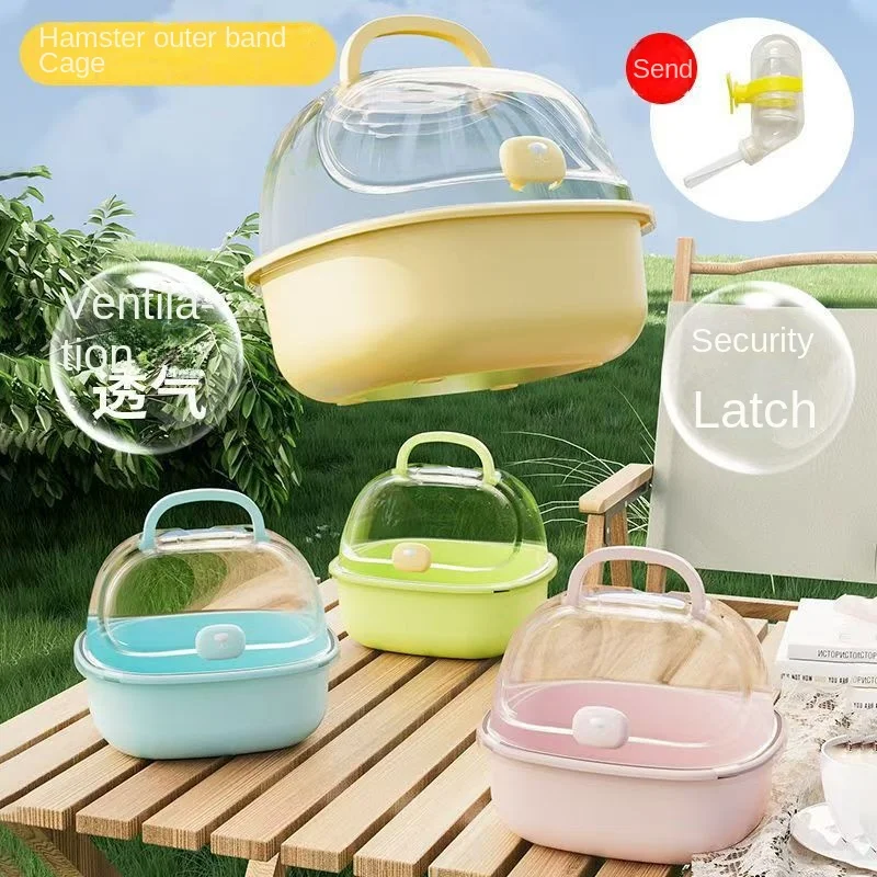 قفص هامستر كاريير - منزل محمول شفاف مع 360 درجة ° تهوية، قفل مقاوم للهروب وتصميم قابل للطي للفئران القزم