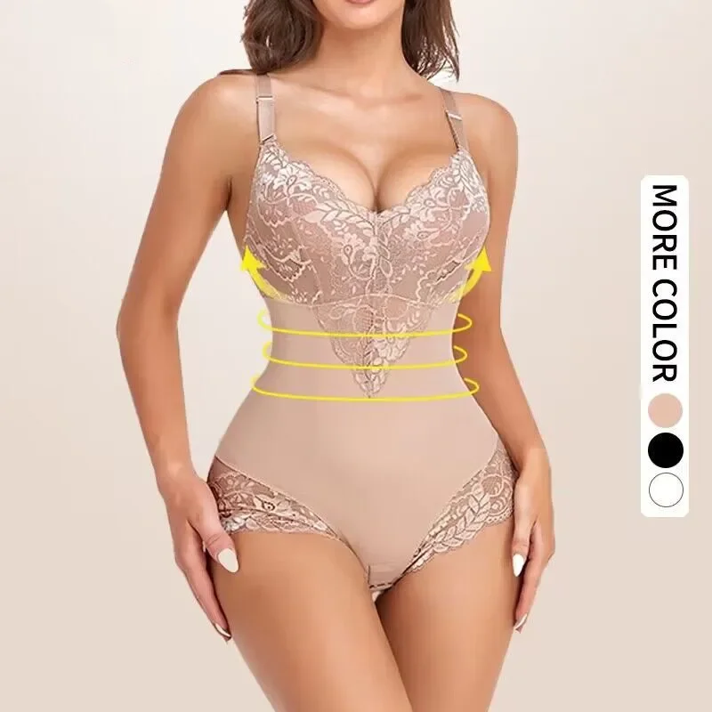 

Lace V Neck Sexy Spaghetti Strap Bodysuits Snap Open Crotch Light Control Body Suit Sexy Jumpsuit Daily Wearing Underwear