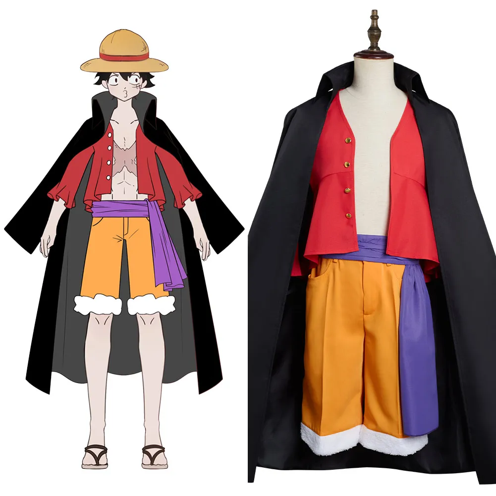 Men Kids Halloween Party One Piece Monkey·D·Luffy Suit Cosplay