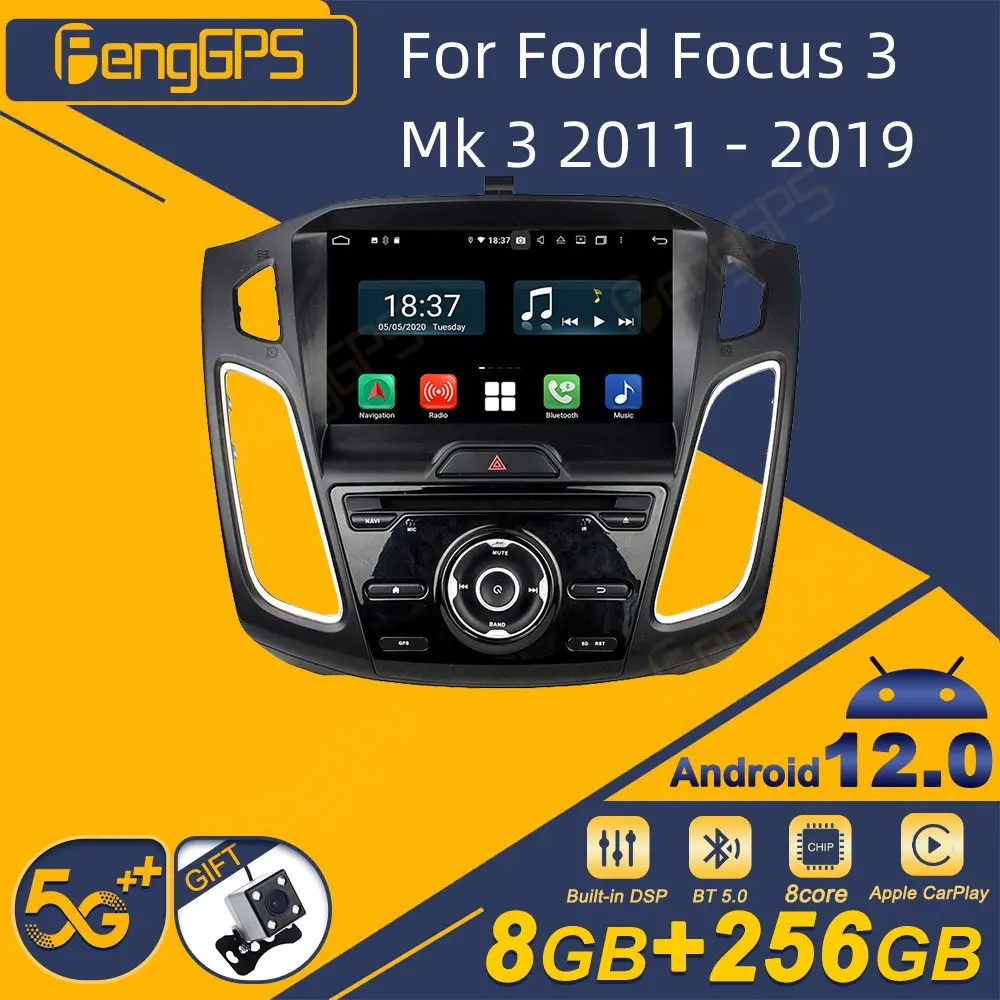 Per Ford Focus 3 Mk 3 2011 - 2019 Autoradio Android 2Din Ricevitore Stereo Autoradio Lettore Multimediale Gps Navi Schermo Unità Principale