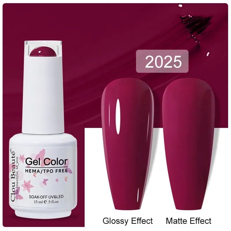 Clou Beaute 15ml Black Red Semi-Permanent Gel Nail Polish