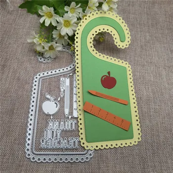 감사합니다 교사 문 옷걸이 다이 금속 절단 다이 스텐실 DIY 스크랩북 장식 엠보싱 공예 템플릿