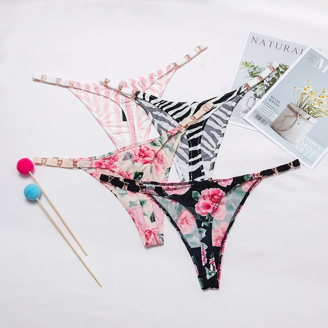  Women's Sexy Underwear Seamless G String Thong Floral