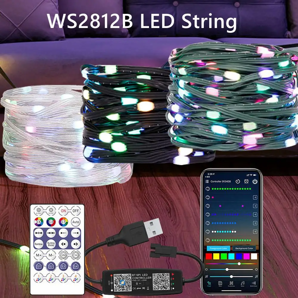 Ws2812b-rgb-led-string-transparent-gr-n-schwarz-draht-adressierbar ...