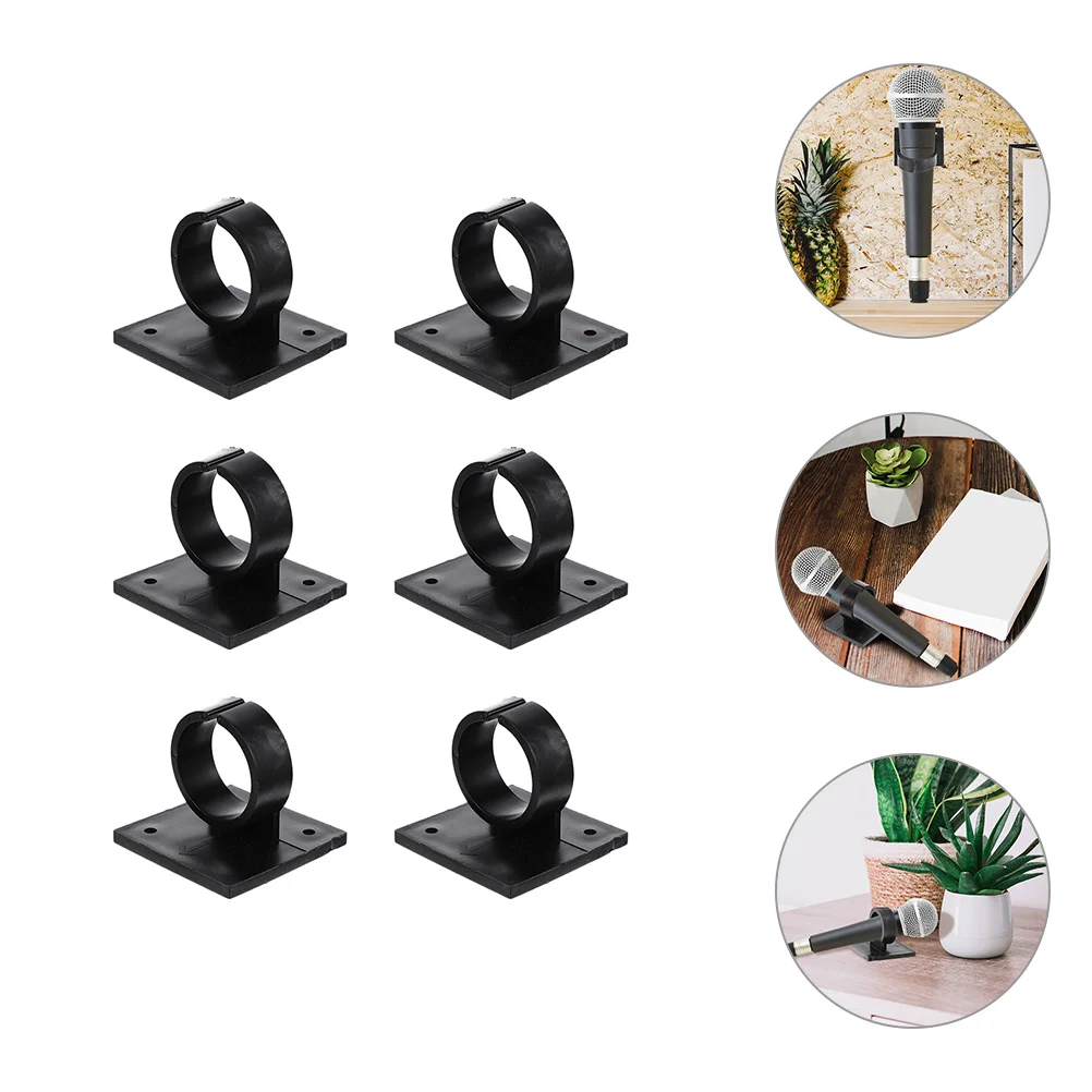 

6 Pcs Accessories Small Microphone Clip Wireless Microphones Hard Plastic Mount