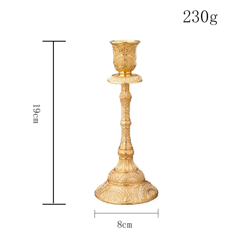 Candle Holders 2pc European Style Metal Candlestick Candles Holders Gold Silver Wedding Ramadan Eid Religion Decorations Home