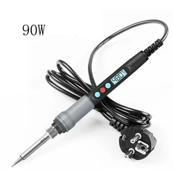 High - Power Electric Soldering Iron with Adjustable Temperature and LED Display - EU  220V (90W - Single 1 Pc)