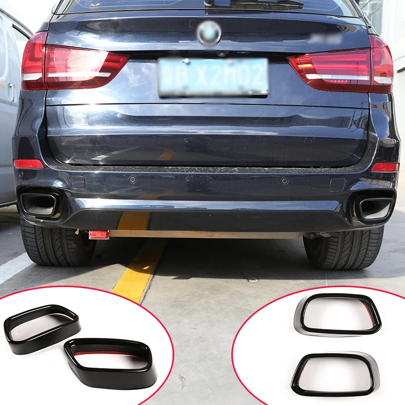 

Car Tail Throat Trim For BMW X5 X6 F15 F16 14-19 Stainless Steel Car Tail Muffler Exhaust Pipe Output Cover Parts Car Decoration