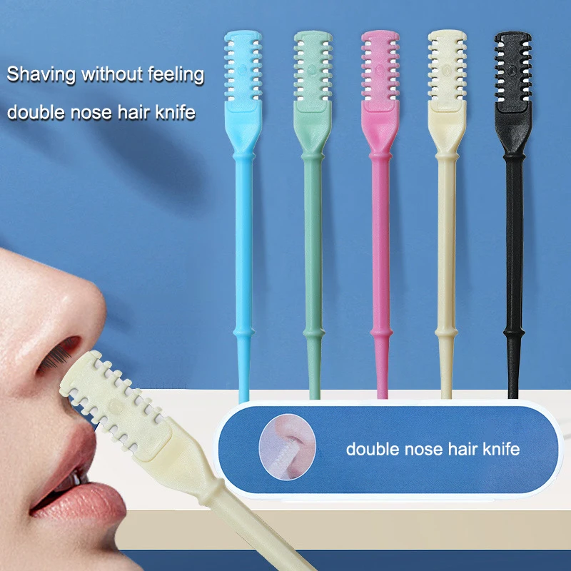 

360 Degree Rotating Double Head Nose Hair Trimmer Earpick Nose Hair Removal Trimming Portable Nose Ear Hair Trimmer Tool