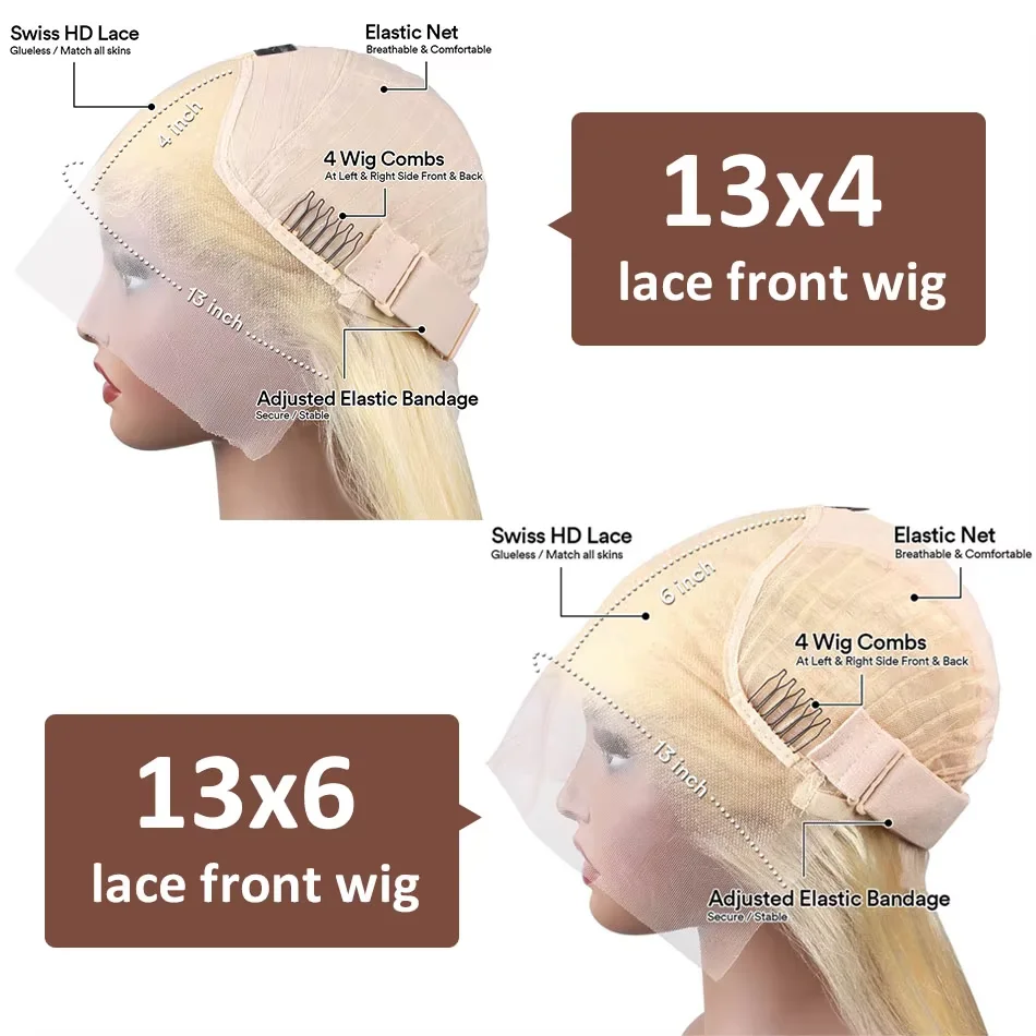 613 Blonde 13x6 Lace Front Wig Human Hair Body Wave Lace Frontal Wigs Human Hair 250% Density Natural Hairline With Baby Hair 6