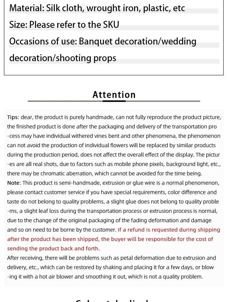 Description Picture 3 of itemRed Color Artificial Flowers Wedding Backdrop Decoration Flower Row Welcome Signs Decor Road Lead Flower Home Decor Accessories