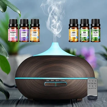 550ml Essential Oil Diffuser Ultrasonic Aromatherapy Humidifier with Auto Shut-Off, 4 Timer Settings, Cool Mist Diffuser for Home & Bedroom 1