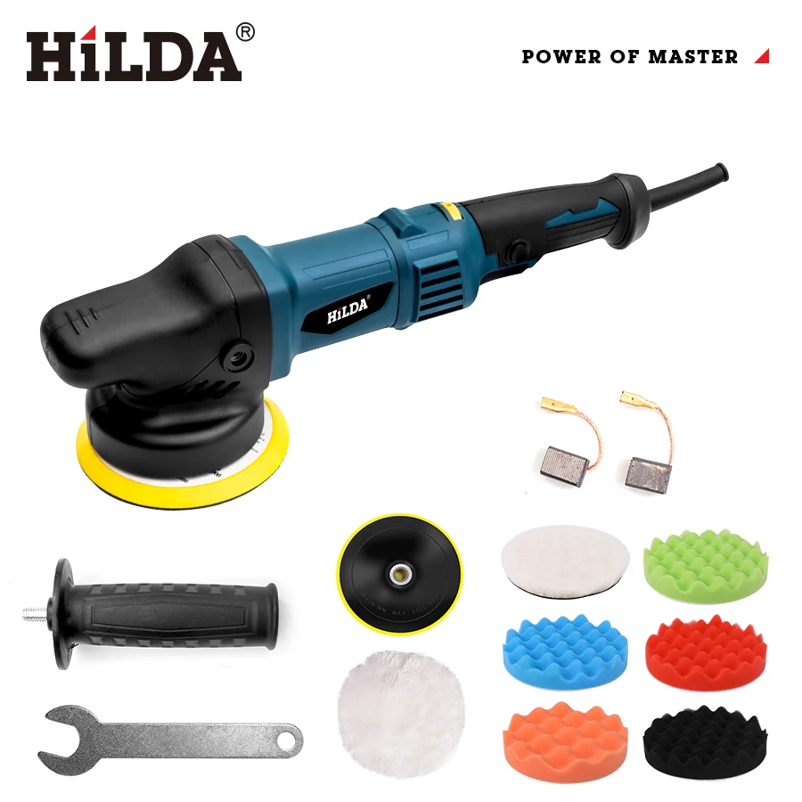 980W Car Polishing Machine 5inch Orbit Dual Action Auto Polisher Variable Speed Waxing Machine