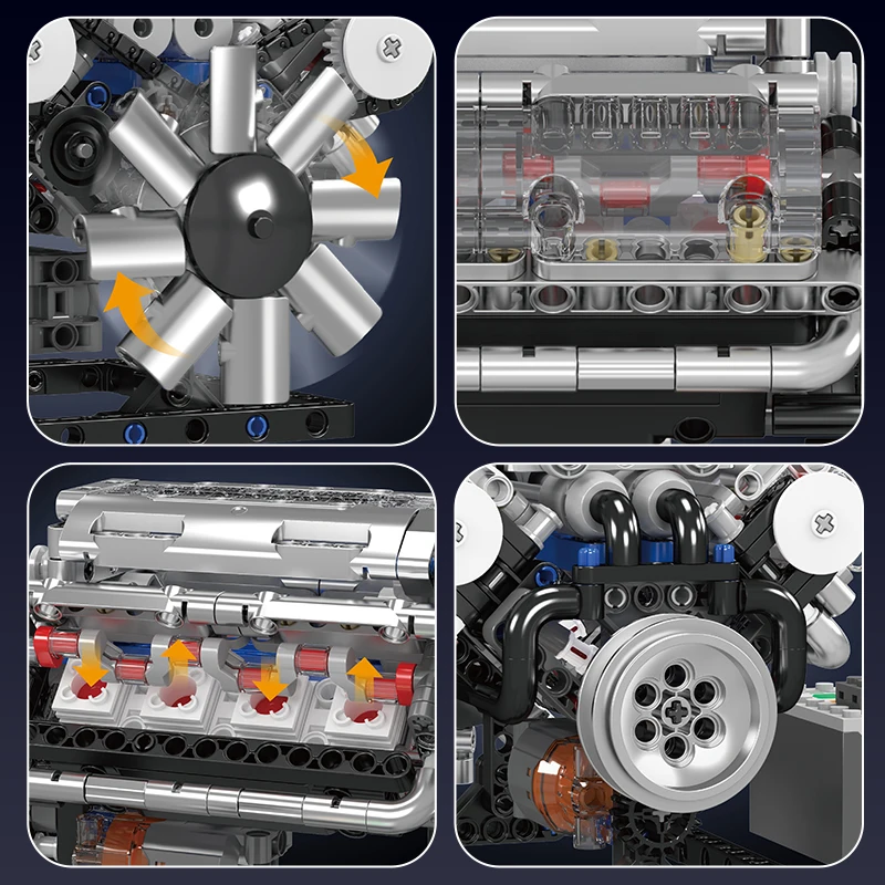モールドキング 10088 テクニック電気駆動 No.V8 エンジンモデル