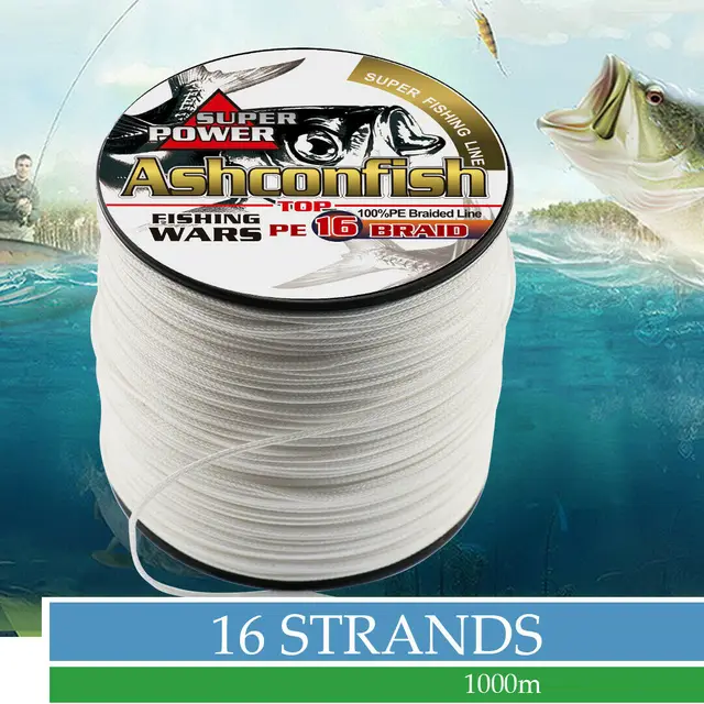 Ashconfish Braided Fishing Line 16 Strands Hollow Core Fish Wire 1000M  20-500LB PE Braid Line Fishing For Boat Sea Fishing - AliExpress