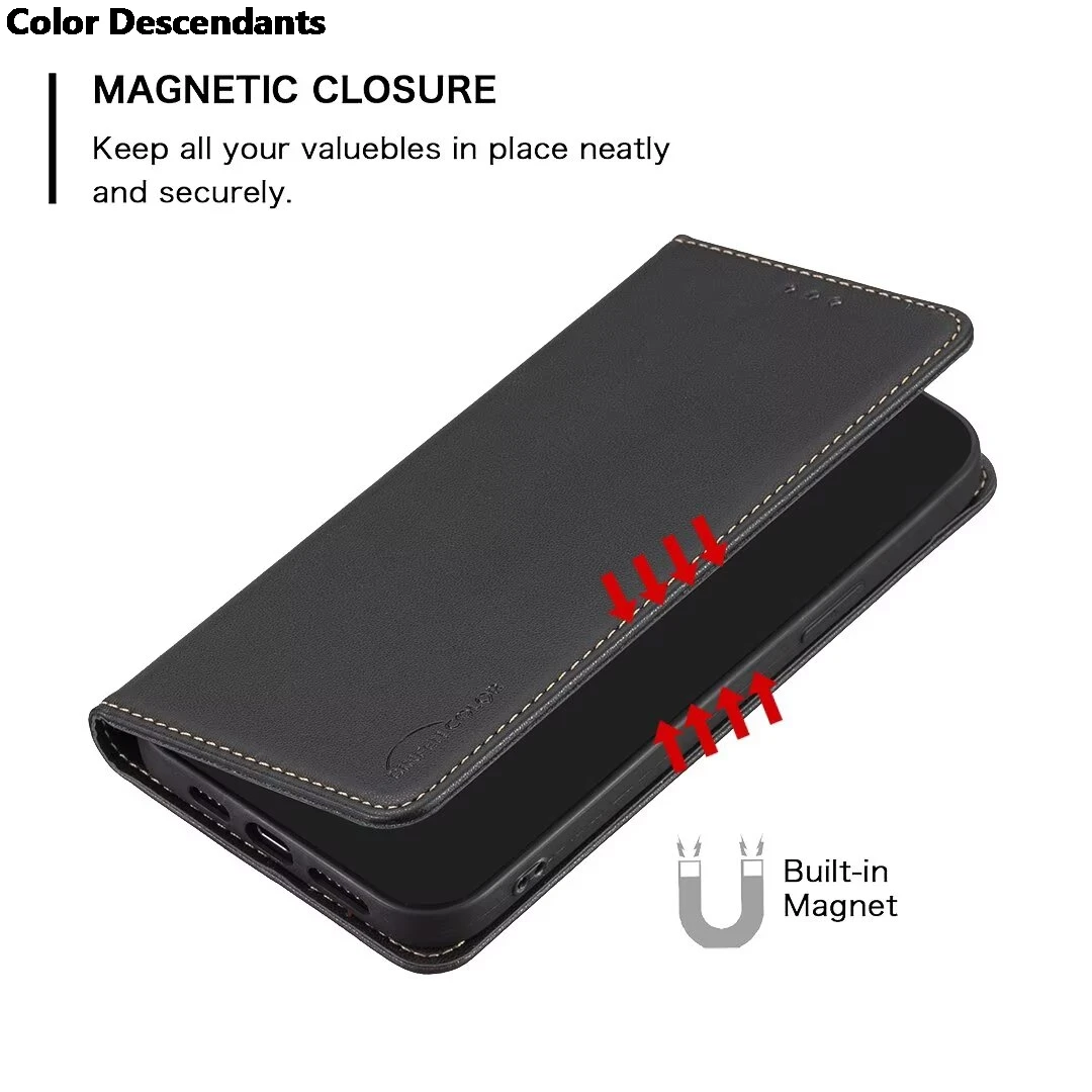Wallet Slot Magnetic Flip Leather Case - Premium Protective Cover with Card Holder