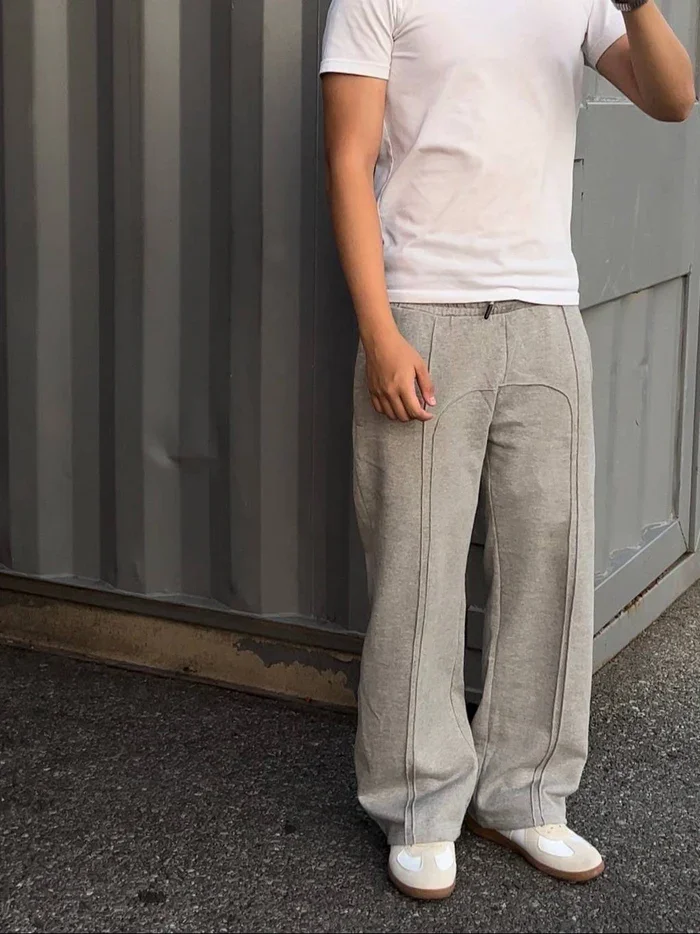 Y2K Streetwear Baggy Pants men women High Street Trendy Straight Casual Pants Harajuku Retro Splicing Oversized Sweatpants wide leg pants fashion pants fashionable wide leg pants