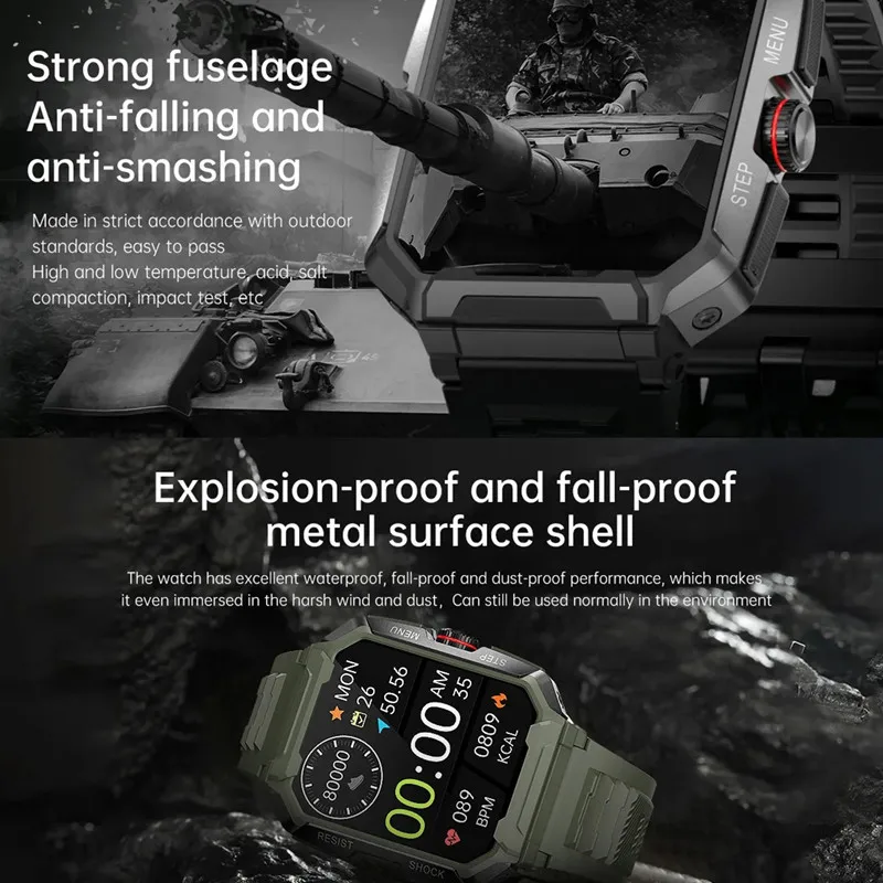 AK47 Ʈ ġ 1.85 ġ HD ū ȭ  ߿  ո ð BT ȭ AI  400mAh ǰ ͸ Smartwatch