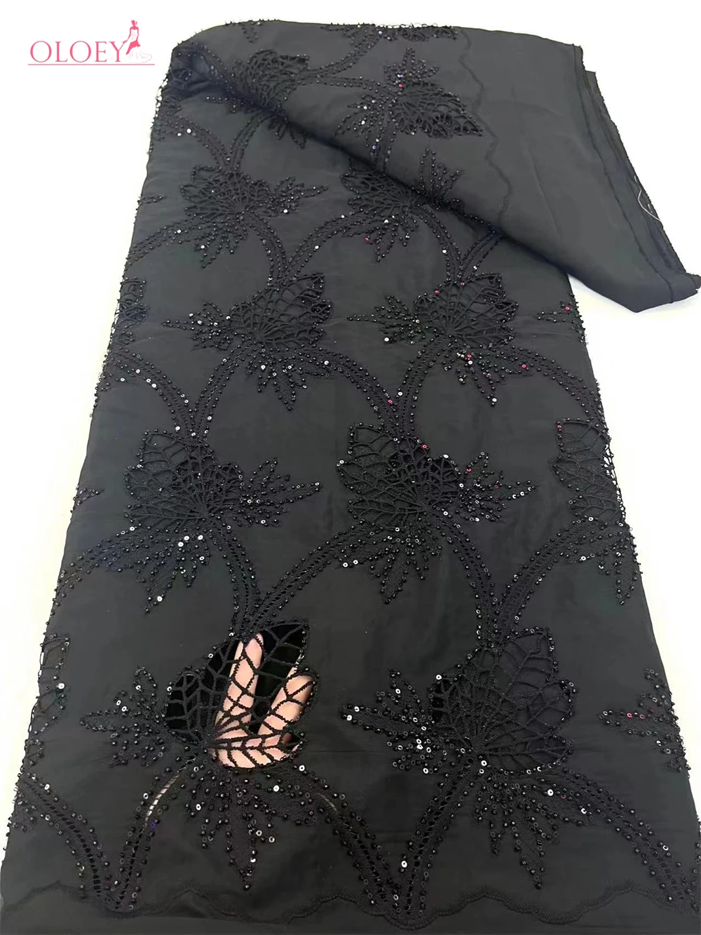 Environmentally Friendly colors Fashion French Mesh Embroidery Sequin Fabric African Nigerian Lace Fabric For Wedding Dress lace fabric