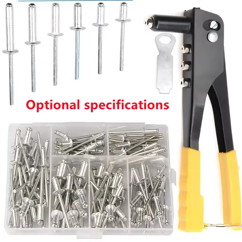 Heavy Duty Riveter Set Pop Rivet Gun 120Pcs Blind Rivets Assortment Kit Hand Tools Rivet Nut Tool