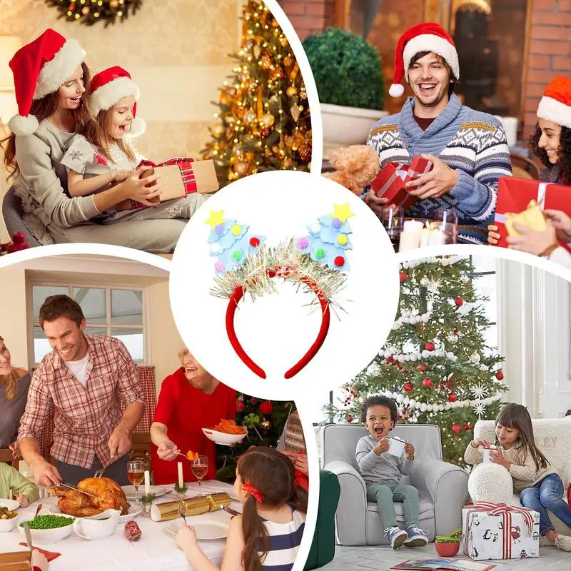 Christmas Headbands Christmas Tree Sequin Hair Hoops For Cosplay Decorative Hair Hoops For Party Family