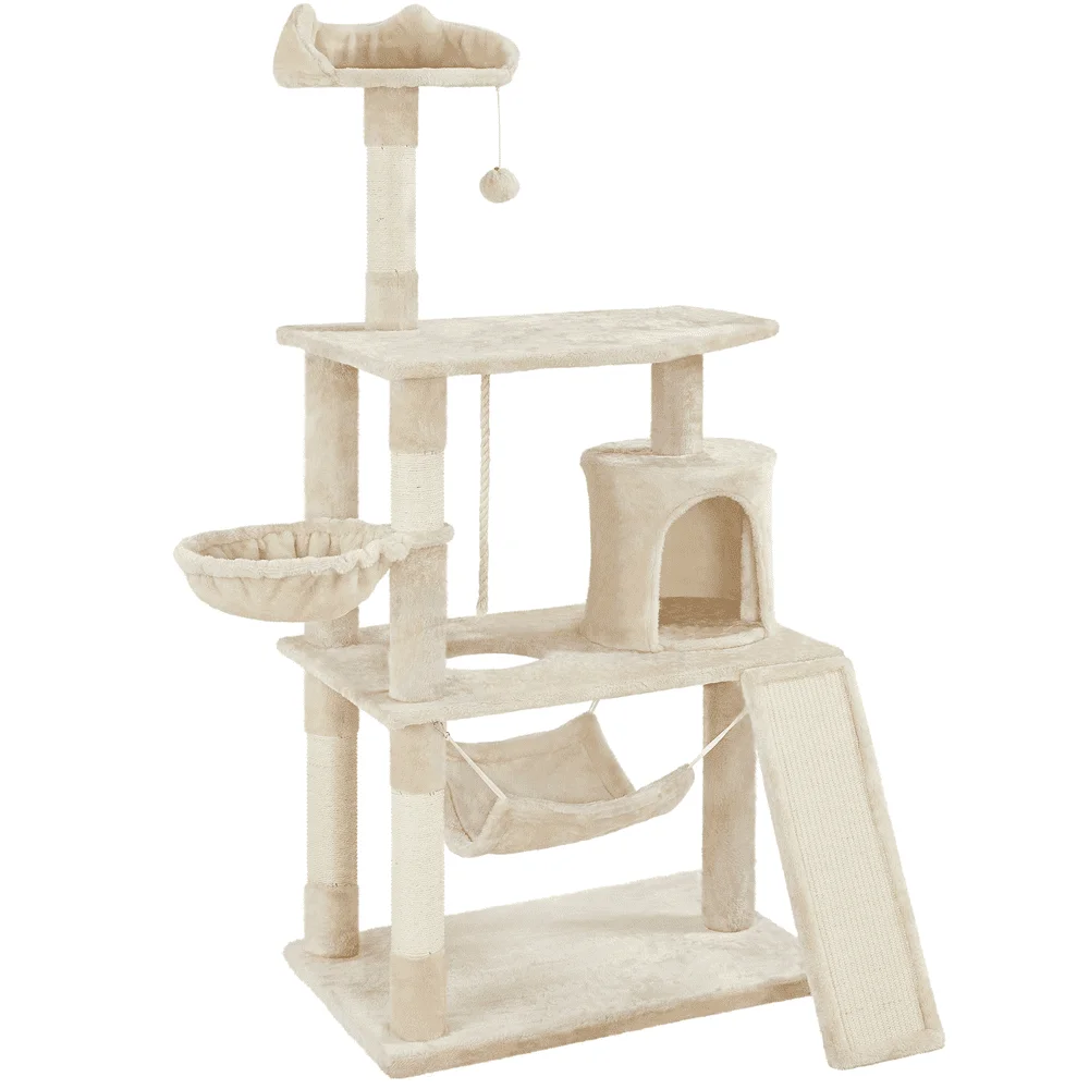 

Easyfashion 63.5''H Multi Level Cat Tree Condo with Scratching Post, Dark Gray