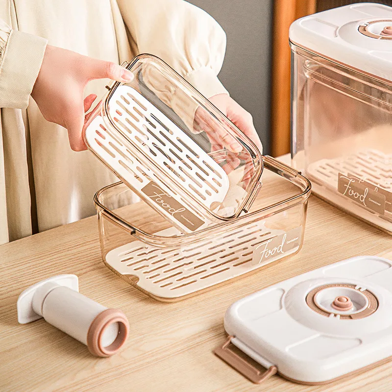 Food Storage Container Vacuum Sealed Canister Household Fresh-keeping Box for Refrigerator Kitchen
