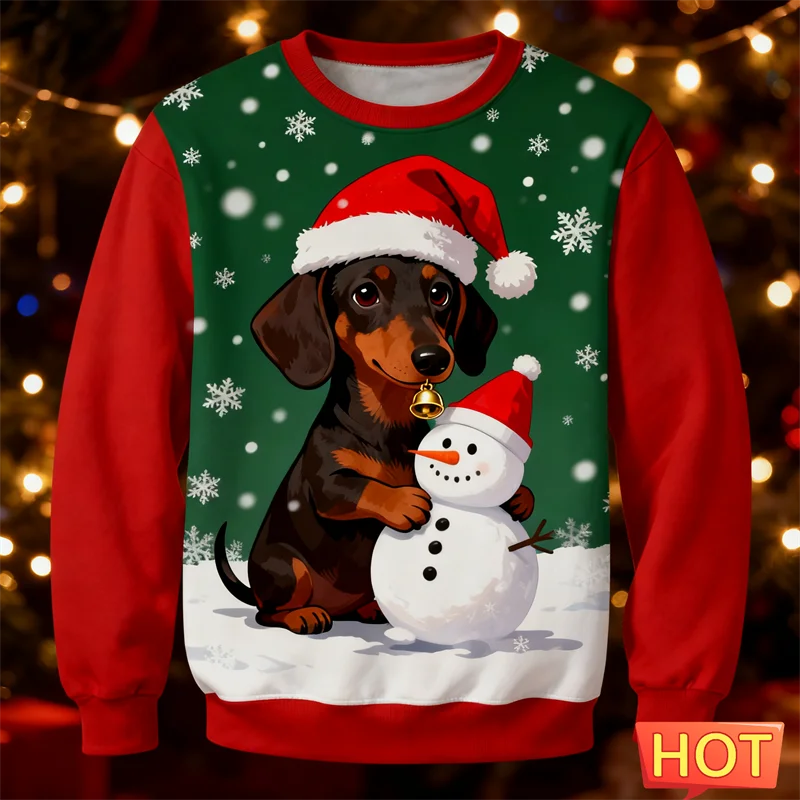 dachshund-ugly-christmas-sweater-cute-3d-printed-dog-oversized-pullover