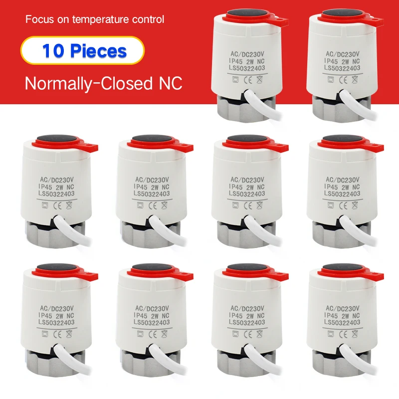 ตัวกระตุ้นความร้อนไฟฟ้า 230V แบบปกติปิด (NC) ขนาด M30*1.5 มม. สำหรับระบบทำความร้อนใต้พื้น วาล์วควบคุมอุณหภูมิหม้อน้ำแบบเทอร์โมสแตติก (TRV) 1