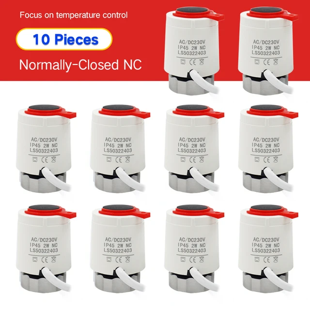 ตัวกระตุ้นความร้อนไฟฟ้า 230V แบบปกติปิด (NC) ขนาด M30*1.5 มม. สำหรับระบบทำความร้อนใต้พื้น วาล์วควบคุมอุณหภูมิหม้อน้ำแบบเทอร์โมสแตติก (TRV) 1