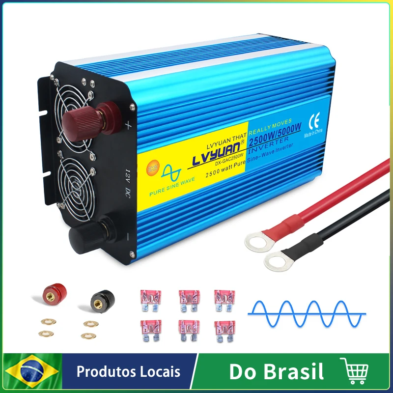 Pure Sine Wave Inverter 2500W/5000W DC 12V/24V TO AC 220V 50Hz/60Hz LED voltage digital display Remote Control power inverter