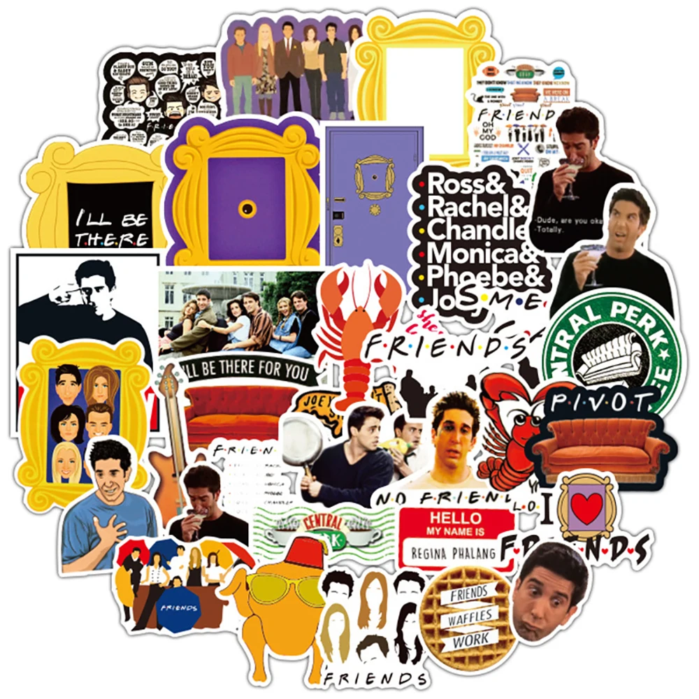 

10/30/50PCS TV Show Friends Stickers DIY Skateboard Guitar Laptop Motorcycle Luggage Classic Toy Decal Funny Sticker Kid Toys
