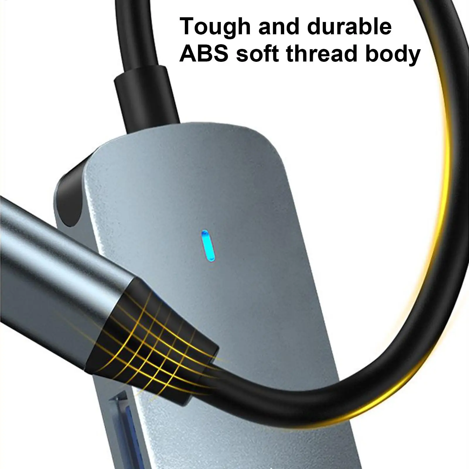 USB C Hub Computer USB C Expander Hub Portable 6-in-1 Data Transmission Adapter for Business Meetings Home Office Content