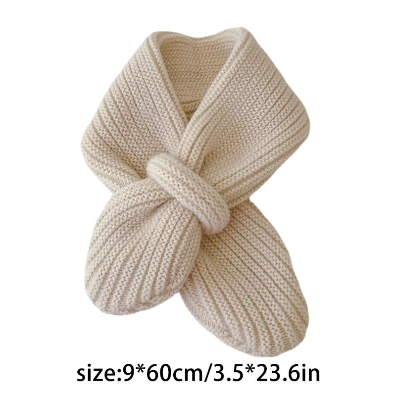 Kids Knitted Scarf Warm Scarf Comfortable Kids Neck Wrap for Autumn Winter Y55B