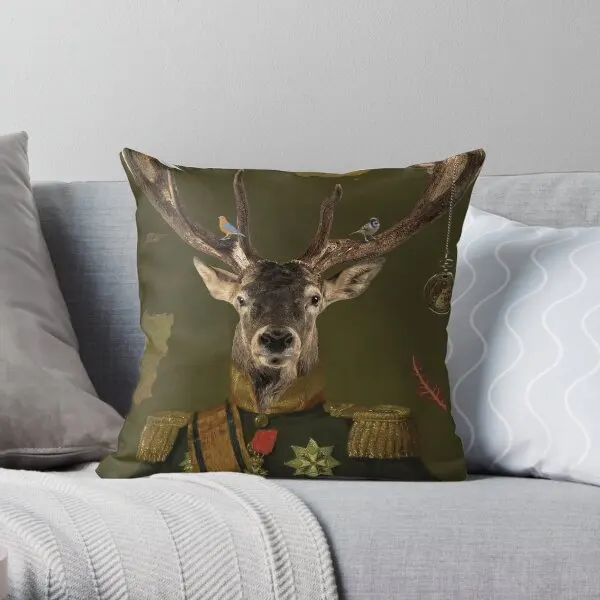 

Heneral Le Cerf Printing Throw Pillow Cover Fashion Throw Home Hotel Bedroom Waist Office Pillows not include One Side