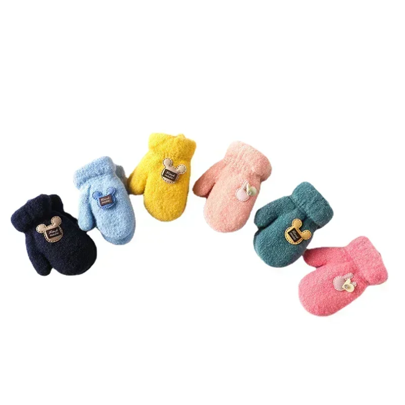 Mohair Plush Winter Gloves for Kids