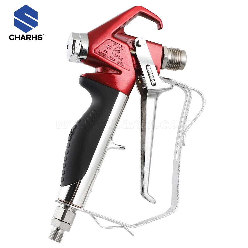 CHARHS  Airless Spray Gun similar of 538020 2 Finger Trigger Included. 1 Tip Guard. 517 airless tips Built-In airless gun Filter