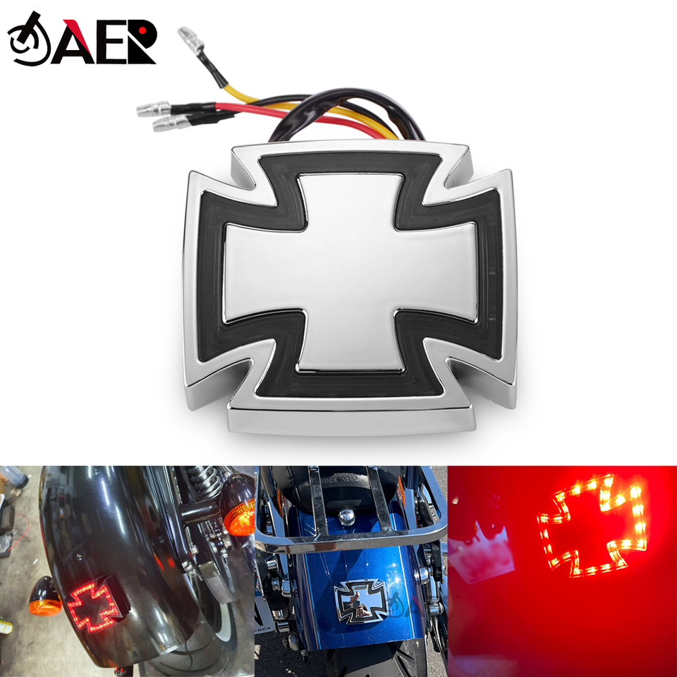 12V Motorcycle Bike Cross LED Brake Running Tail light For Harley Chopper Bobber universal motocross