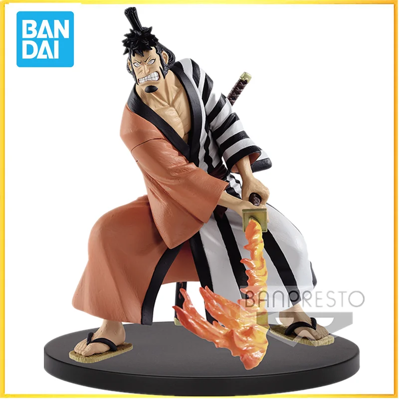 

Bandai Original One Piece Anime Figure Kin'emon Moment of Battle Action Figure Toys for Kids Gift Collectible Model Ornaments