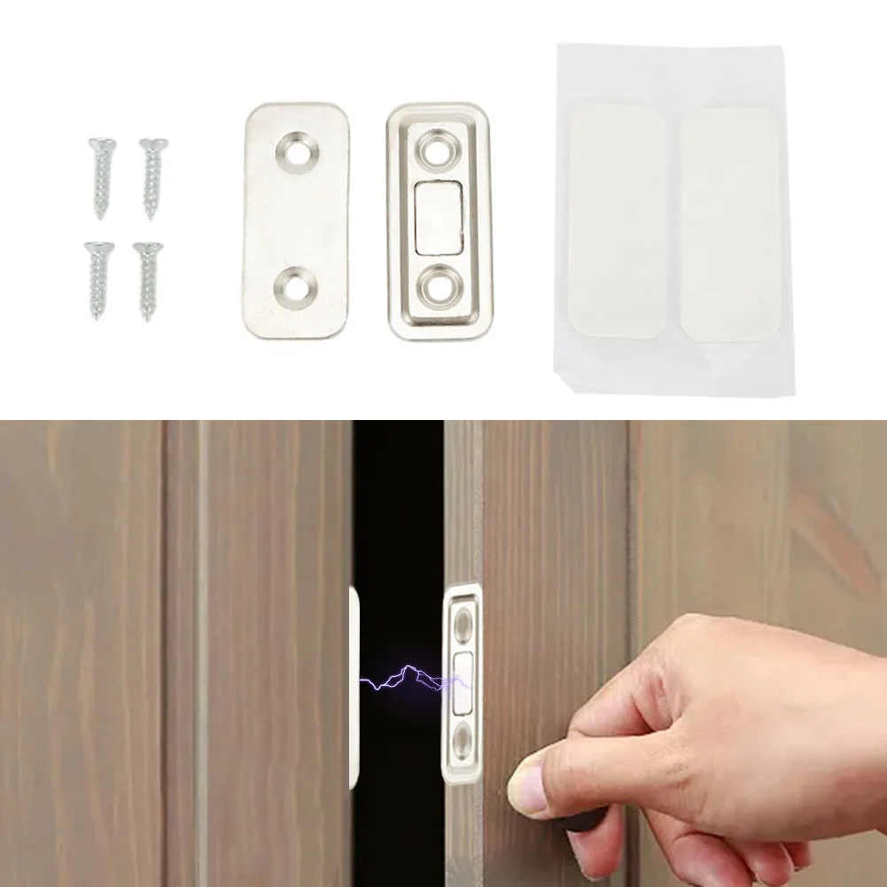 Cold-Rolled Steel Cabinet Catches Magnetic Invisible Door Closer Door Stop With Screw&Adhesive  Household Tool Parts Repairing