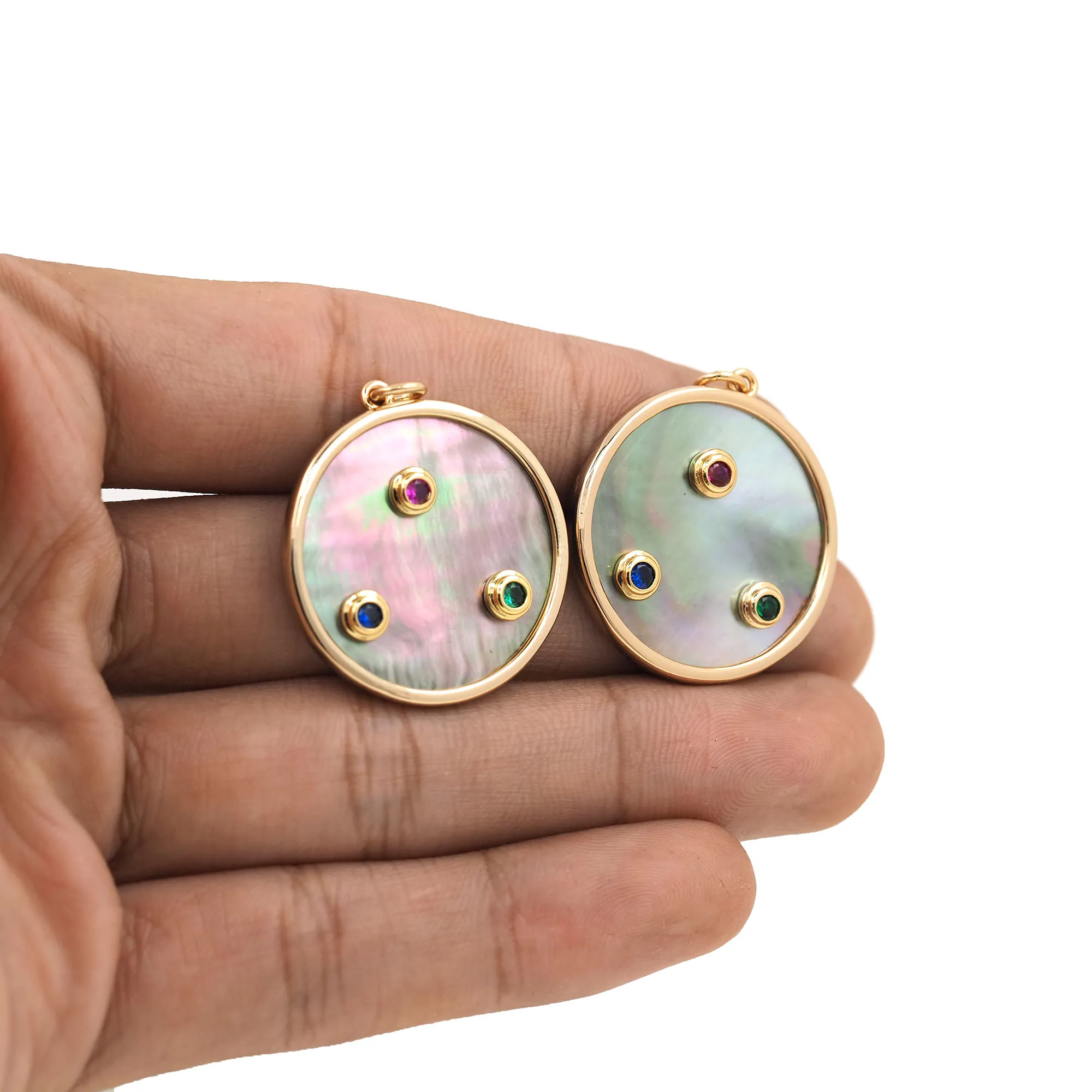 Disc Coin Pendant For Bracelet Necklace Jewelry Making Disc Accessories Cubic Zirconia Fashion Simple Jewelry Ornament