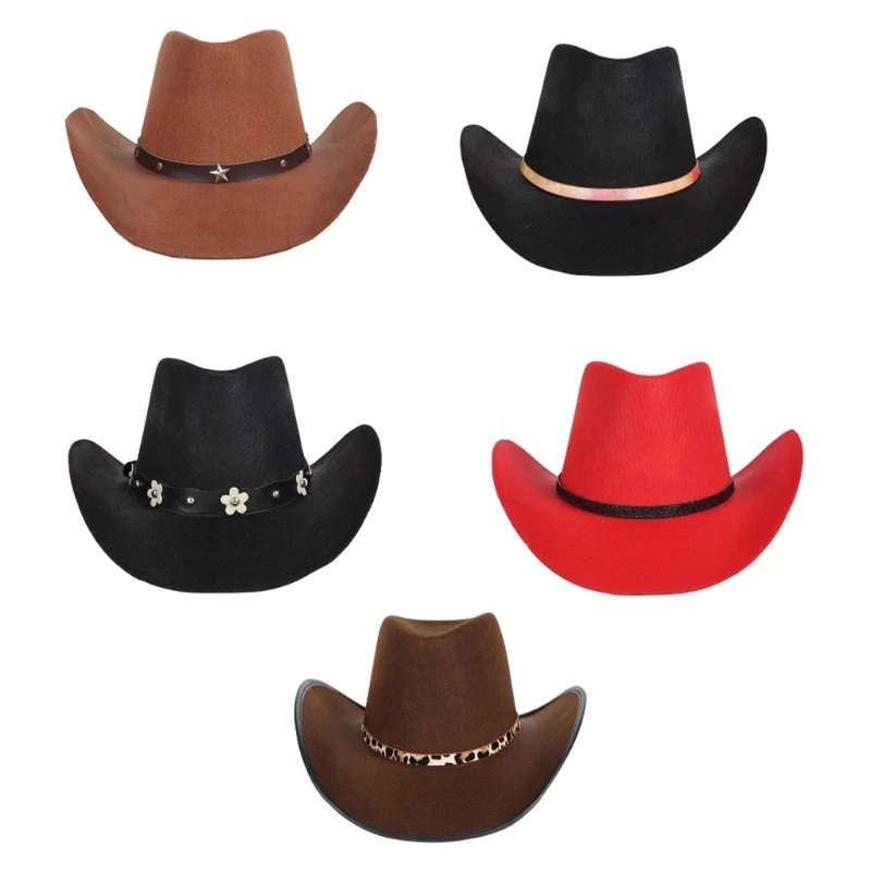

Y166 Fashion American Cowgirl Hat Woman Man Cowboy Hat for Banquet Prom Party
