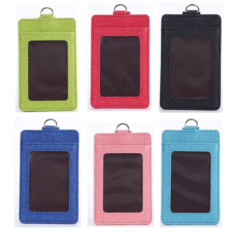 

1pc Fashion Colorful Double Card Sleeve ID Badge Case Clear Bank Credit Card Badge Clip Badge Holder Accessories Id Card Holder