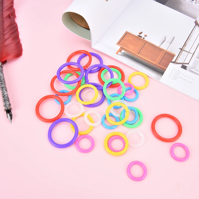 plastic Ring Binder 15-39mm DIY Albums Loose-leaf Book Hoops Opening Office Binding Photo Album Supplies 25Pcs/set