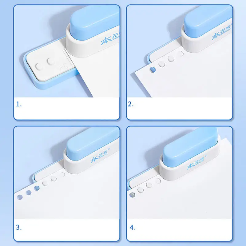 6mm 5-Hole Paper Punch Mini Portable Hand Account Hole Puncher